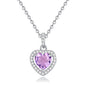 Natural Gemstone Heart Necklace for Women – S925 Sterling Silver