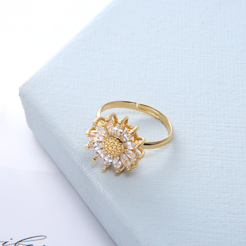 Gold-Plated Jewellery Set – Earrings, Ring & Necklace