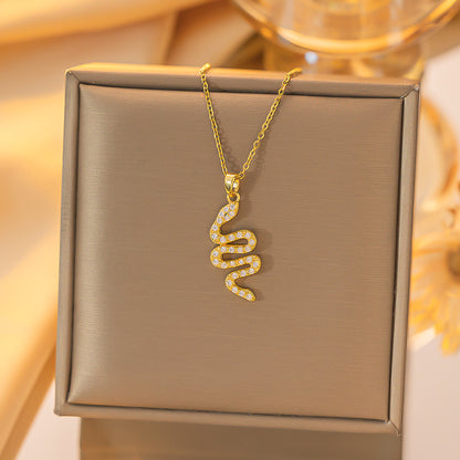 Snake Necklace with Rhinestone