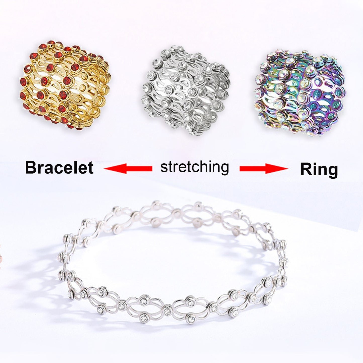 2-in-1 Folding Retractable Rings & Bracelet