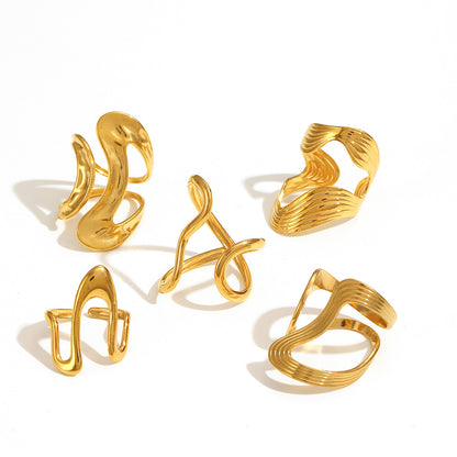 Irregular Adjustable Steel Ring