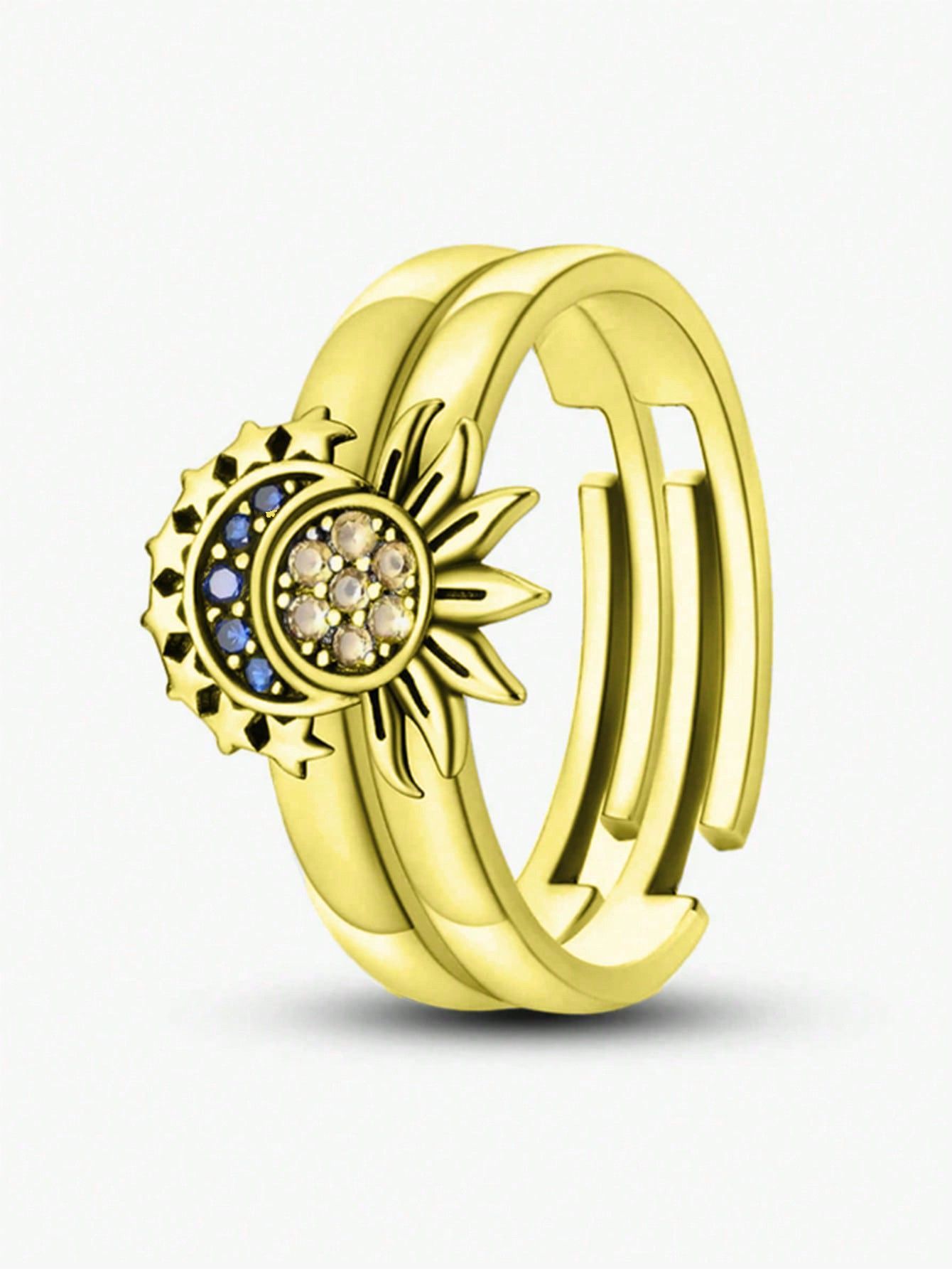 Sun and Moon Couple Rings