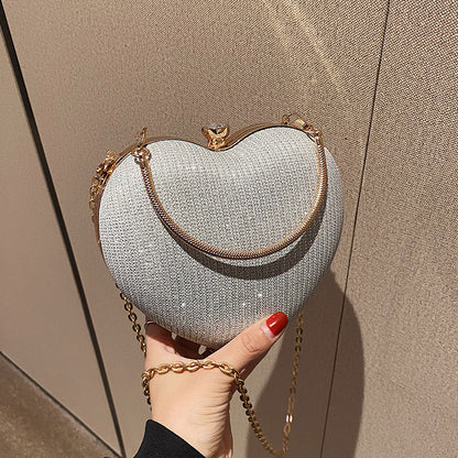 Chain Crossbody Heart Bag