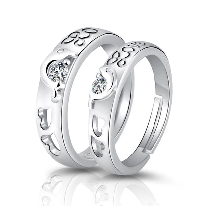 Moissanite Engagement Couple Rings