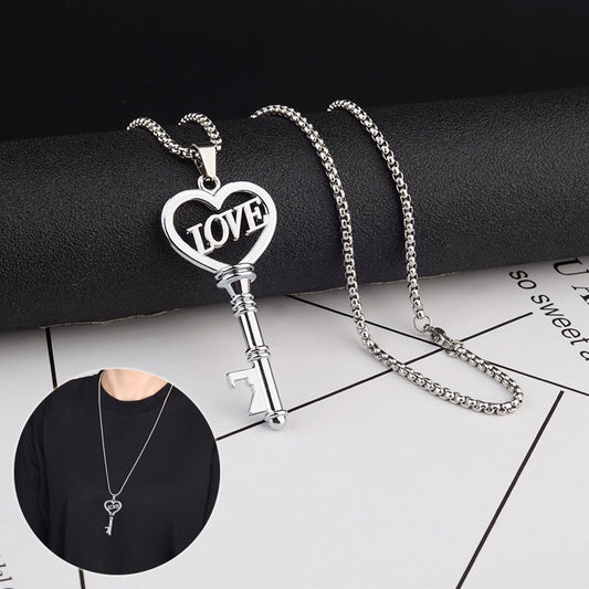 Sweet Heart Key Pendant Necklace