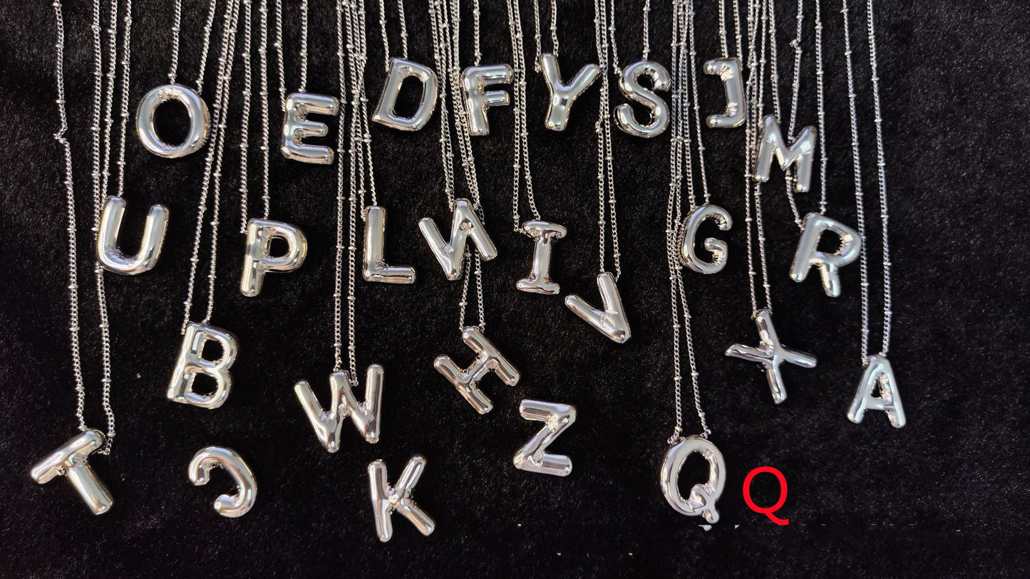 Glossy Letters Pendant Necklace