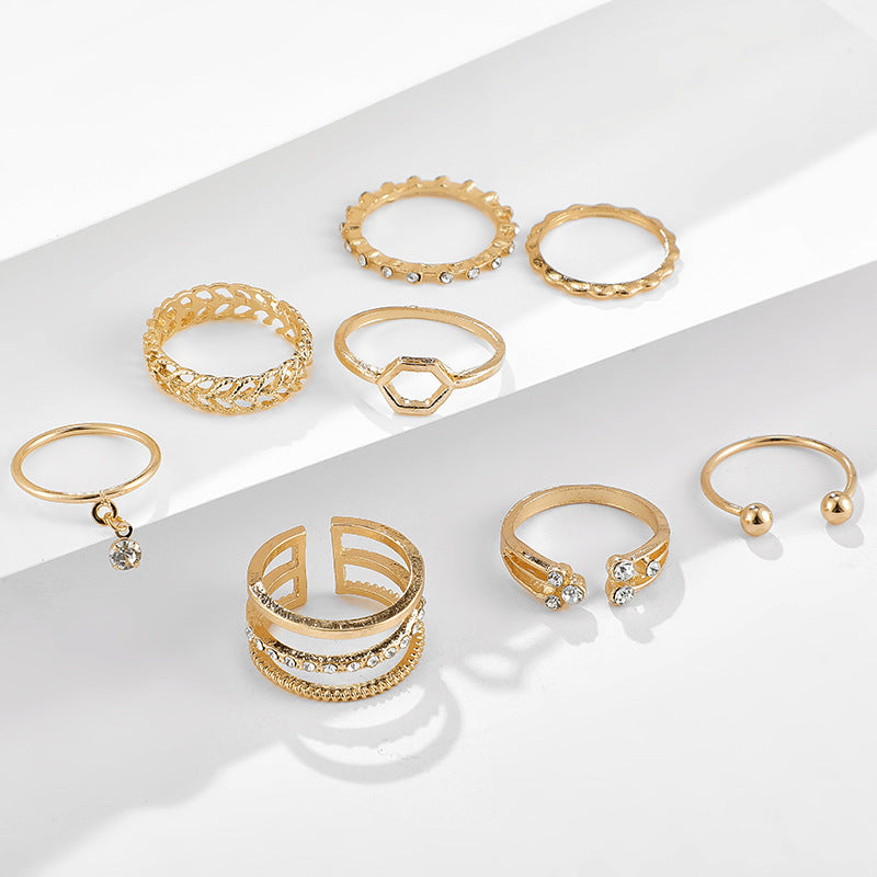 Diamond Set of 8 rings