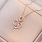 Rhinestone Crystal Heart Pendant Necklace