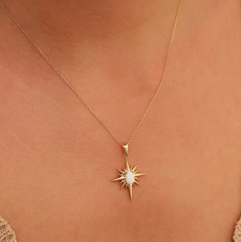Star Opal Vintage Necklace Stainless Steel