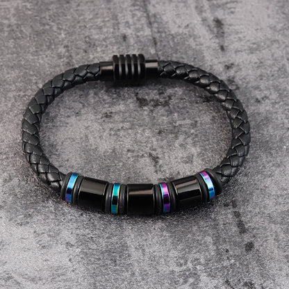 Leather Titanium Steel Bracelet