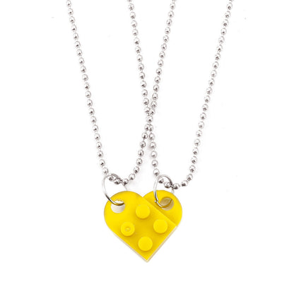 Lego Gift Heart Necklace, 2pcs Set