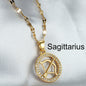 Golden Twelve Constellation Pendant Necklace