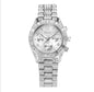 Crystal Quartz Analog Geneva Luxury Wrist Watch – Stainless Steel Woman's Fashion Wear