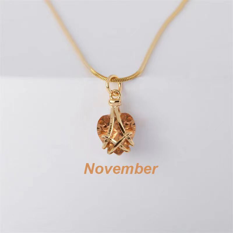 Birthstone Princess Style Love Necklace