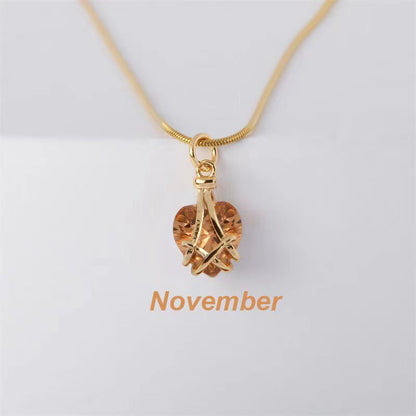 Birthstone Princess Style Love Necklace