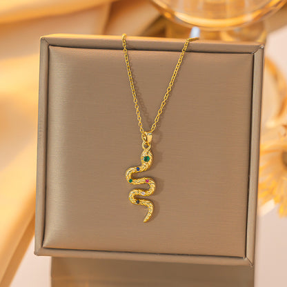 Snake Necklace with Rhinestone