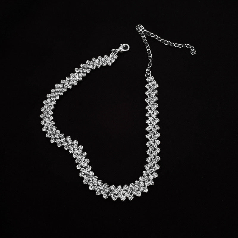 Rhinestone Necklace Clavicle Chain