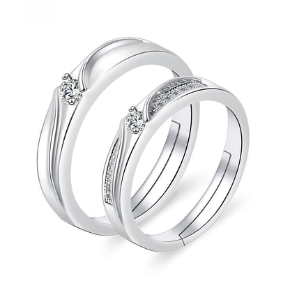 Moissanite Engagement Couple Rings