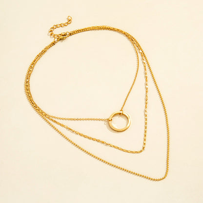 Simple Circle Clavicle Necklace