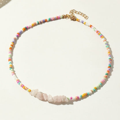 Colorful Rice Beads Crystal & Necklaces