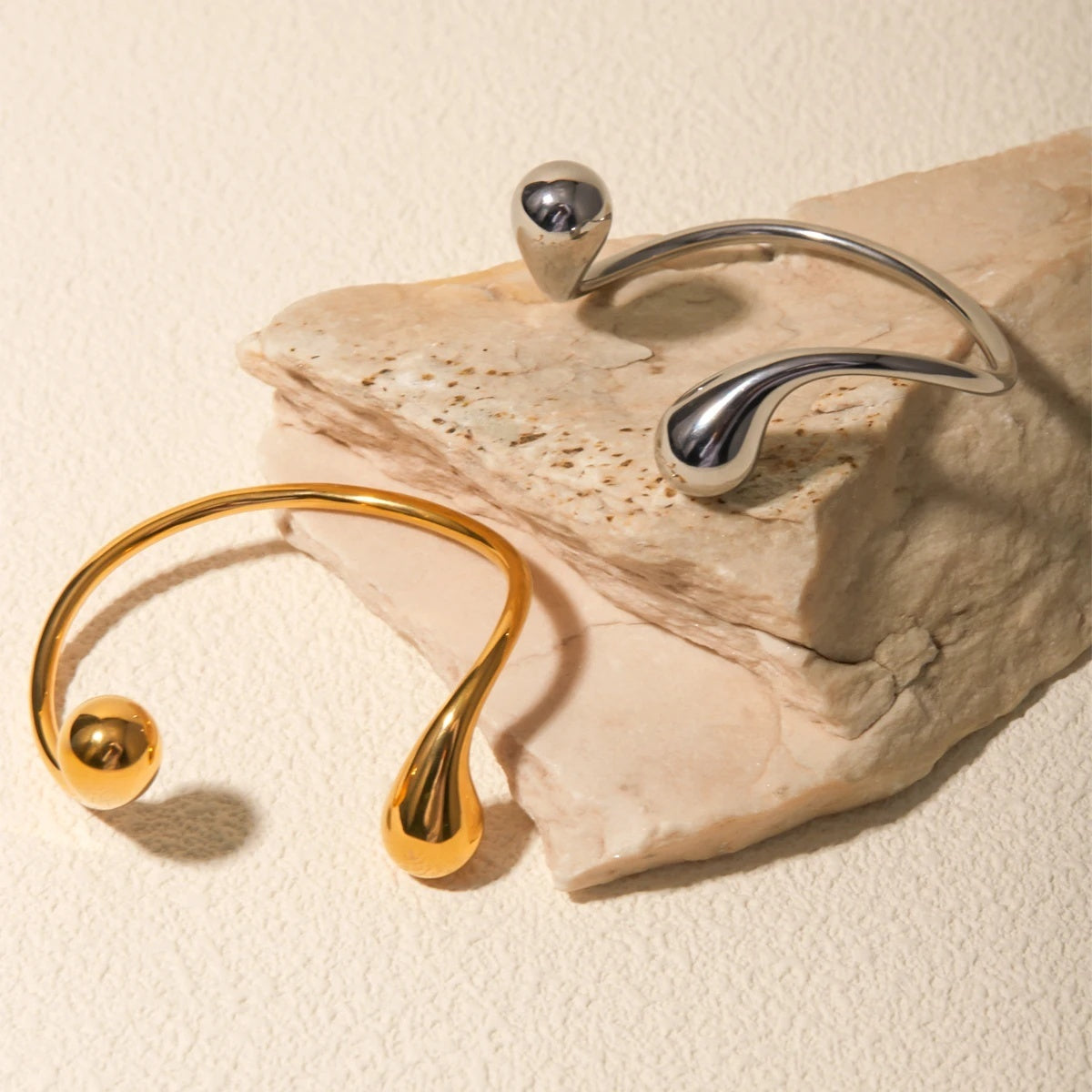 Irregular Water Drop Twist Adjustable Bangles