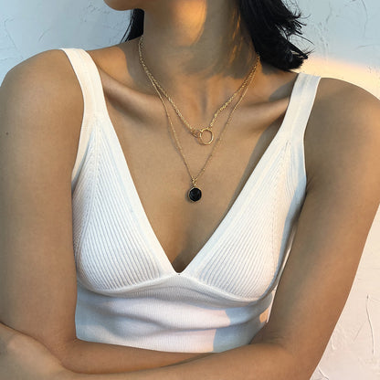 Double-Layer Pendant Clavicle Necklace