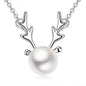 Small Elk Pearl Pendant Necklace