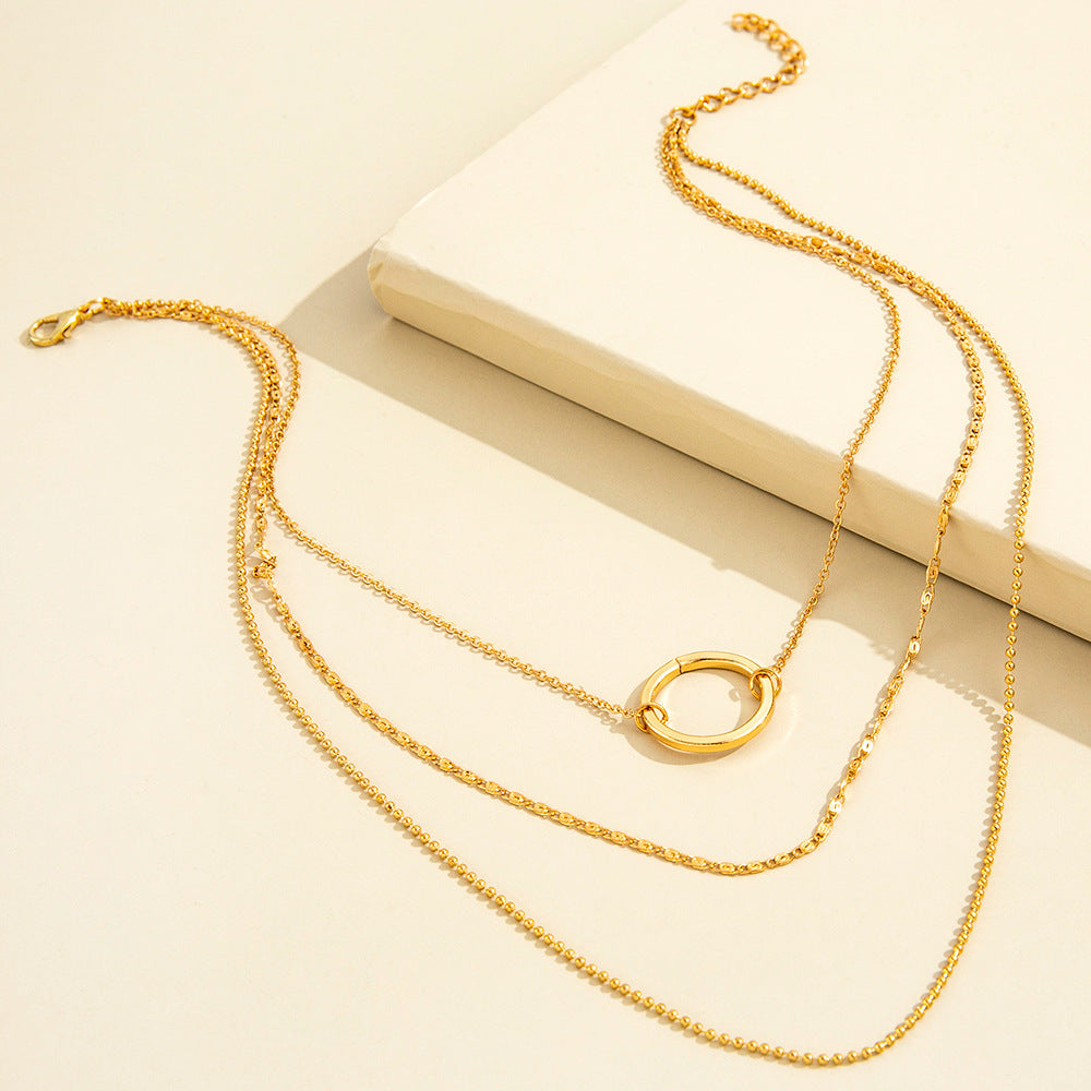 Simple Circle Clavicle Necklace