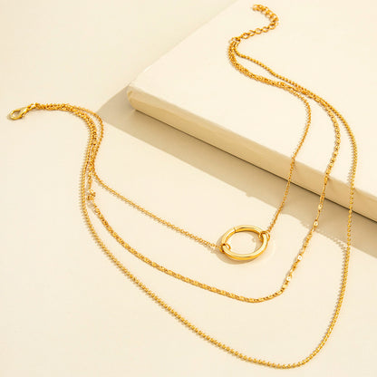 Simple Circle Clavicle Necklace