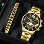 2Pcs Men’s Steel Strip Quartz Watch Set