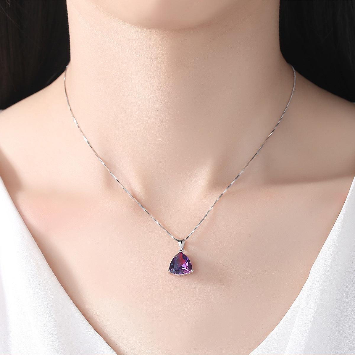 Purple Crystal Pendant Necklace