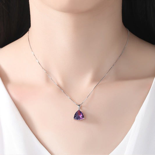 Purple Crystal Pendant Necklace