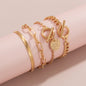 Metal Wind Hollow Chain Snake Bone Bracelet Set - 4Pc