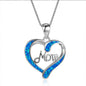 Heart Shaped MOM Letter Pendant Necklace