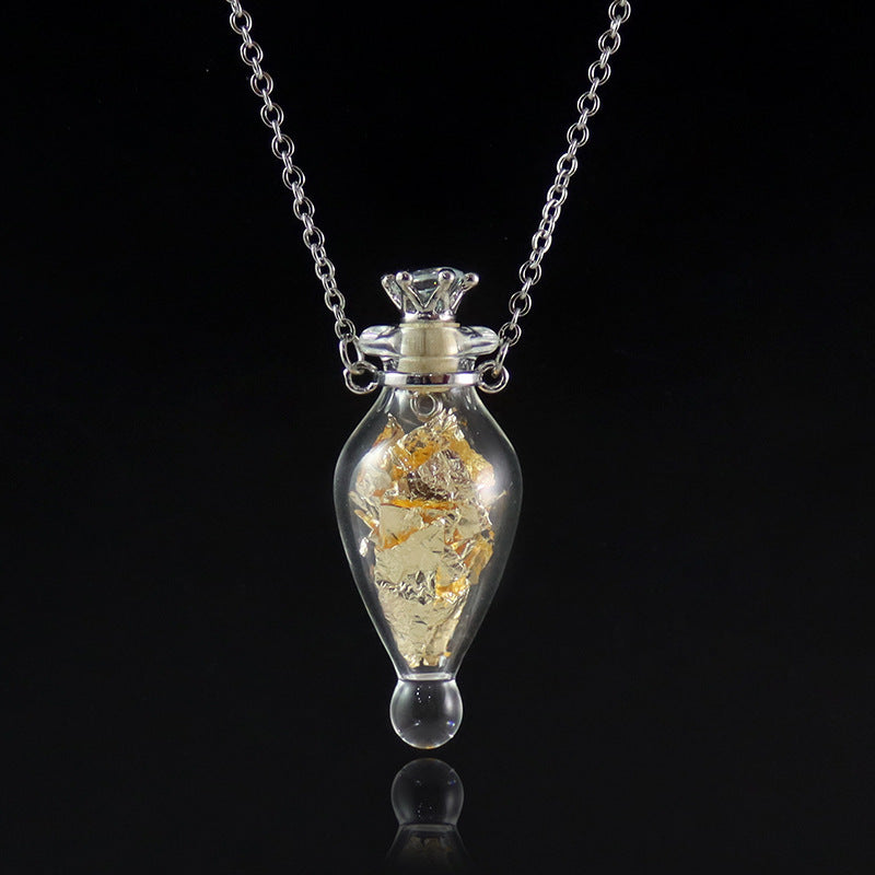 Transparent Glass Essential Oil Perfume Necklace