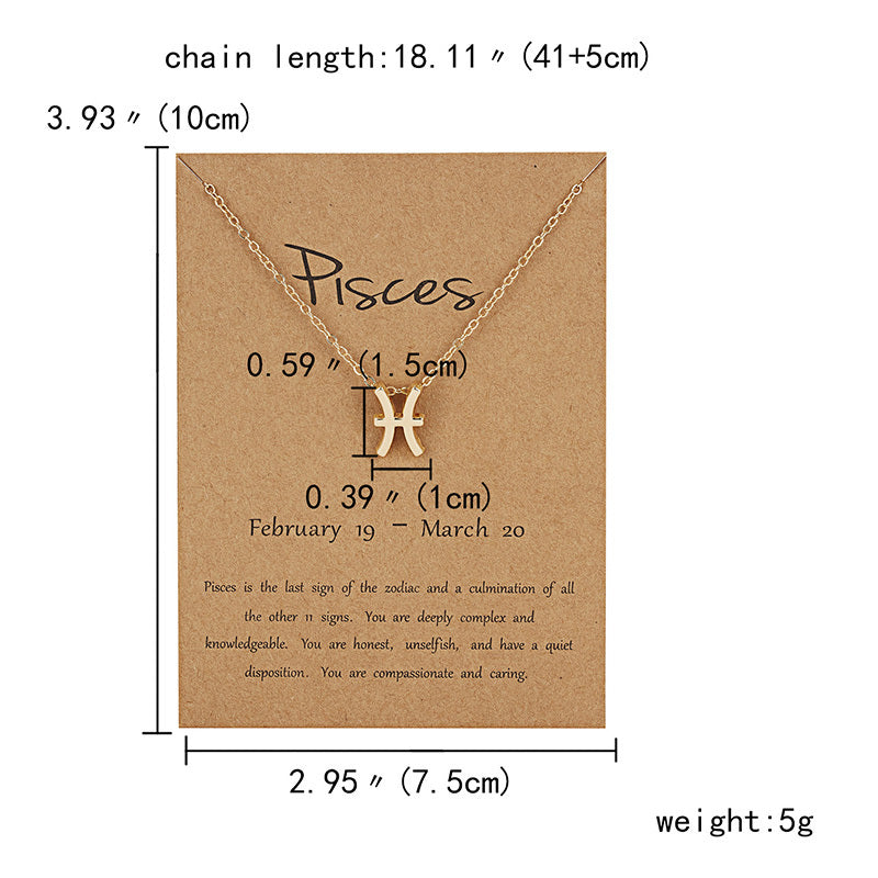 12 Zodiac Sign Constellation Pendant Necklace