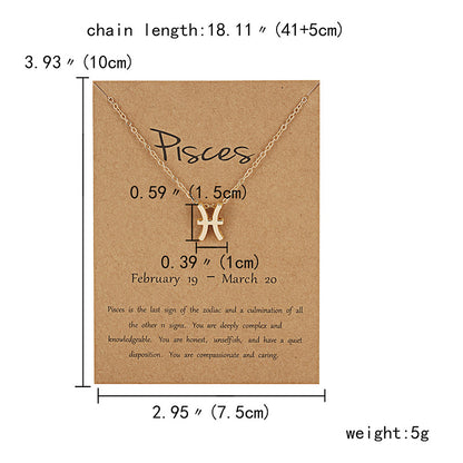 12 Zodiac Sign Constellation Pendant Necklace