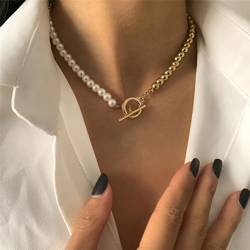 Asymmetric Pearl Necklace
