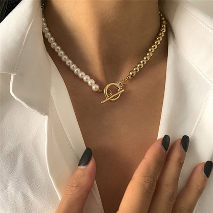 Asymmetric Pearl Necklace