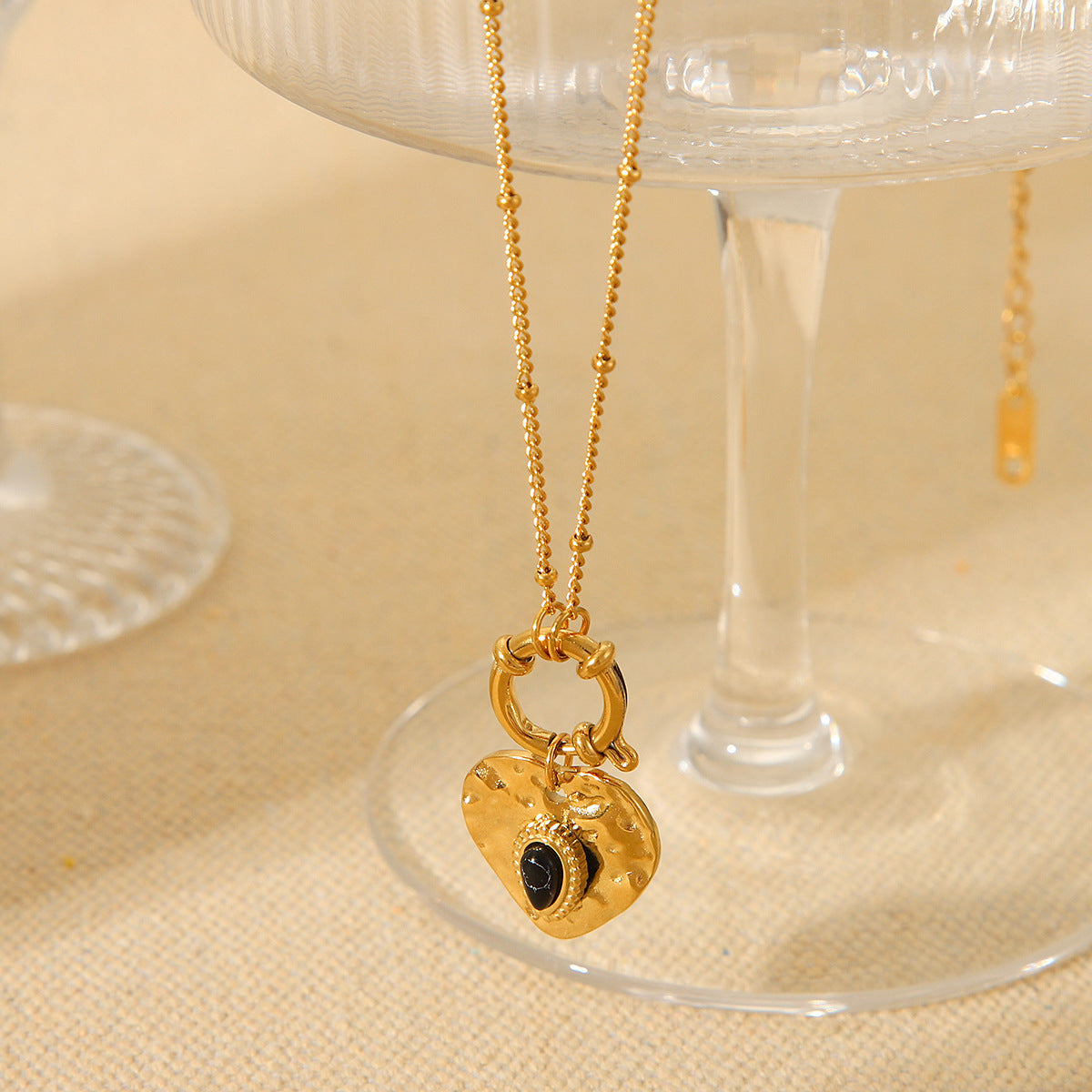 Vintage French Court Style Heart Pendant Necklace