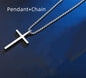 Simple Titanium Steel Cross Pendant Necklace