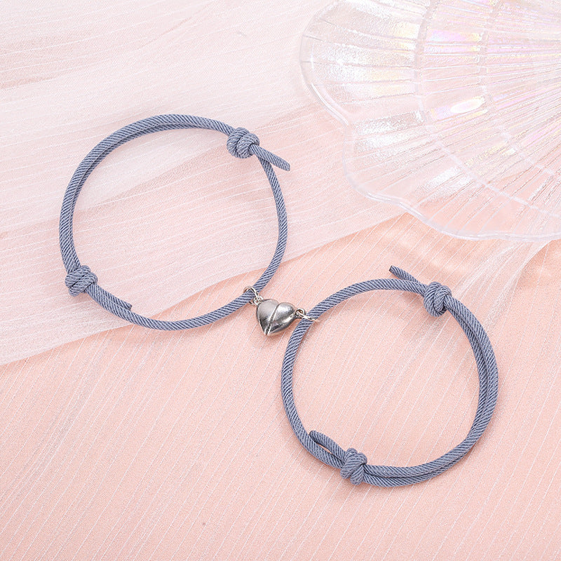 Magnetic Couple Bracelets – Heart-Shaped