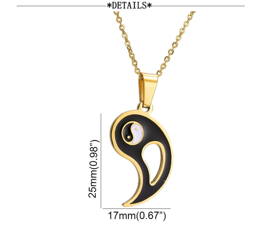 Yin & Yang Couples Necklace Set