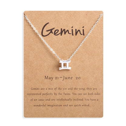 12 Zodiac Sign Constellation Pendant Necklace