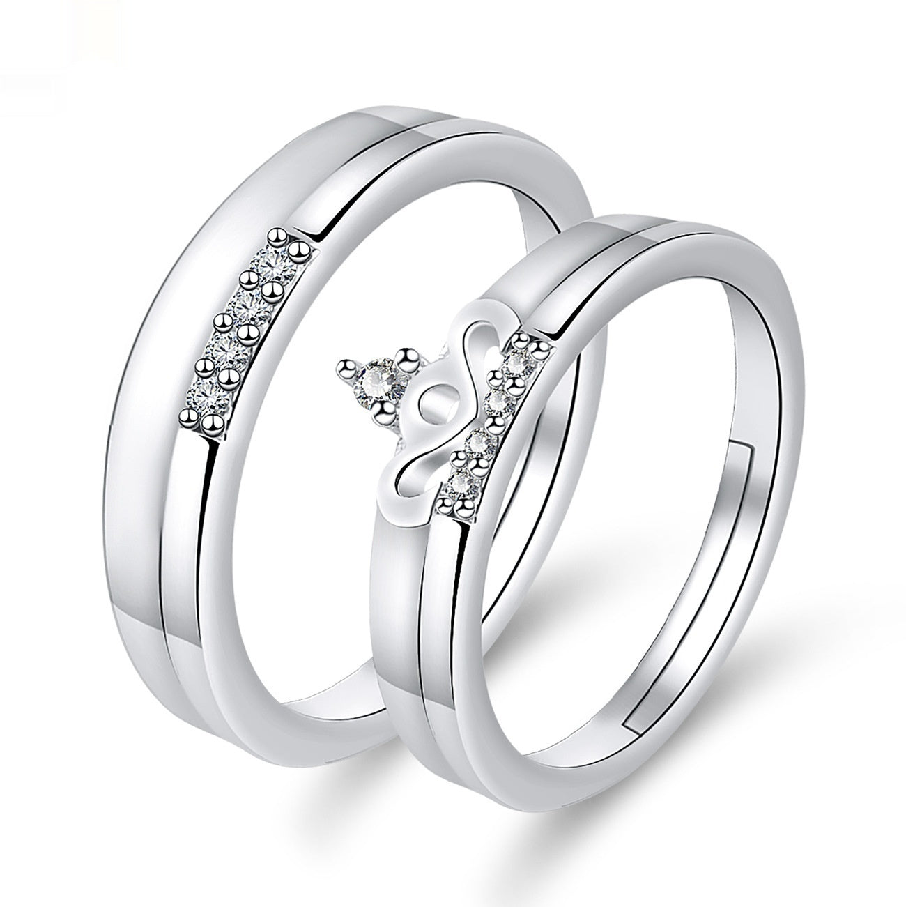 Moissanite Engagement Couple Rings