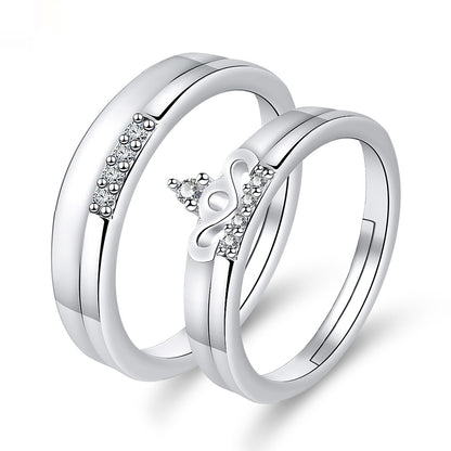 Moissanite Engagement Couple Rings