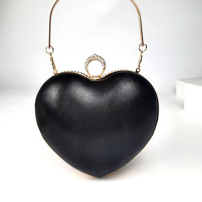 Heart Tassel Inlaid Diamond Heart-Shaped Handbag