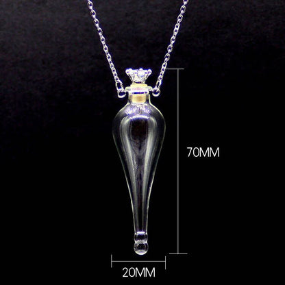 Transparent Glass Essential Oil Perfume Necklace
