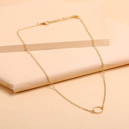 Small Circle Pendant Chain Necklace