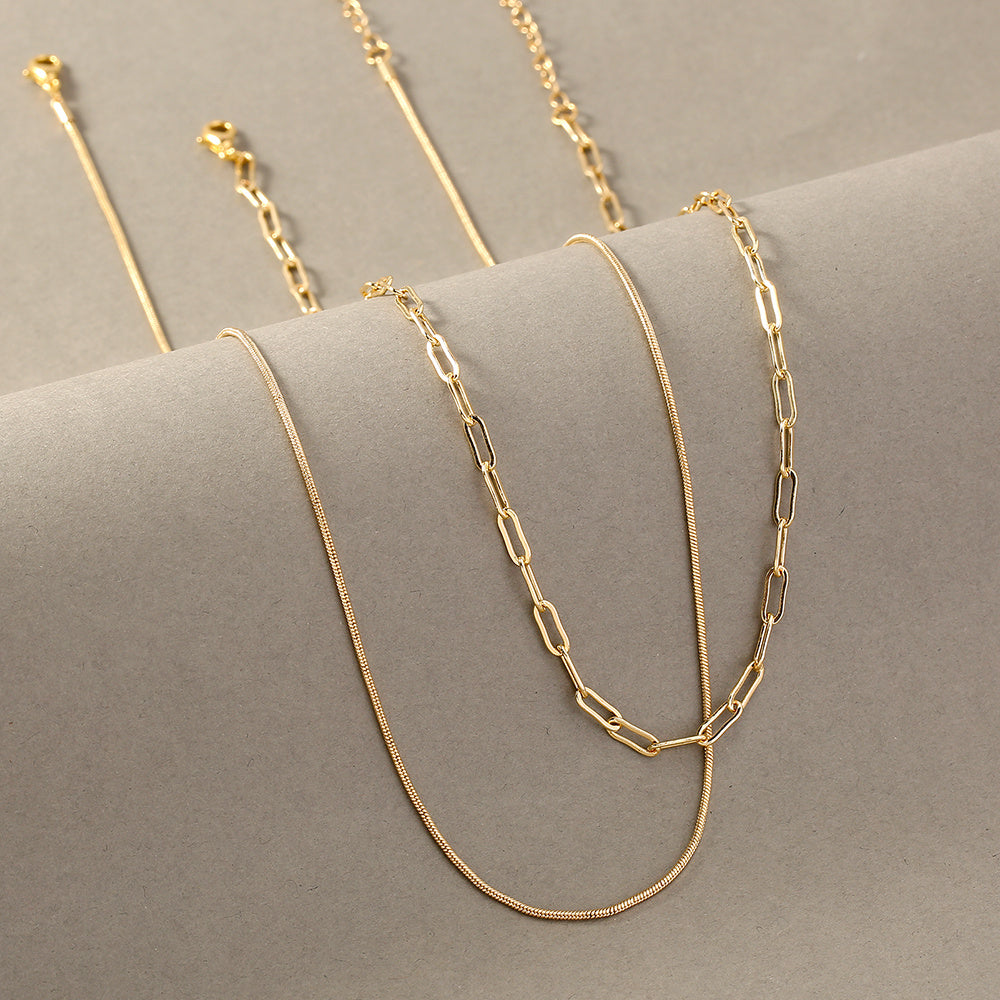 Gold Collarbone Multi-Layer Necklaces